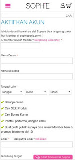 cara aktivasi akun online sophie paris, aktifkan akun sophie paris, cara aktifkan akun member sophie paris