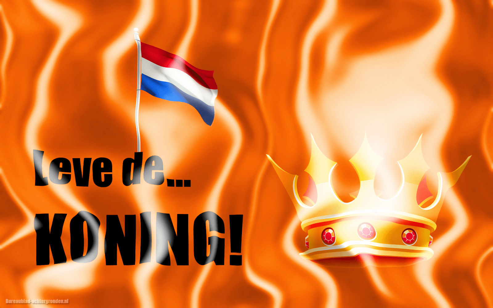 Oranje koningsdag achtergrond met tekst lang leve de koning