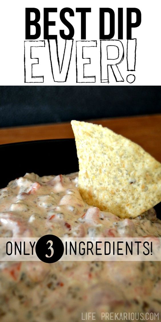 This really is the best dip EVER! It will seriously change your life, guys. I’m not exaggerating. It’s that good. AND it’s only 3 ingredients! Serve with tortilla chips. :) I alwa…