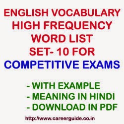 English Vocabulary Important and High Frequency English Words with Hindi Meaning Set - 10