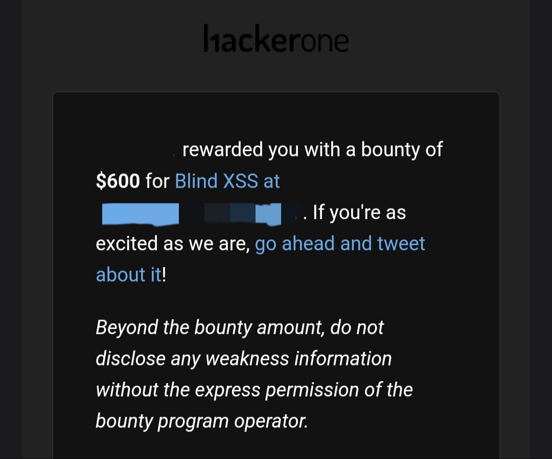 Bounty Blind XSS - Hackerone