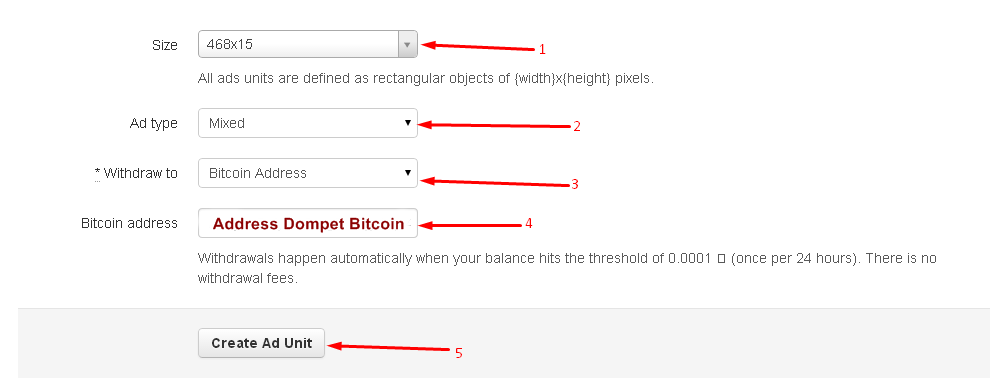 Masukkan alamat dompet Bitcoin