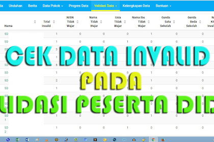 Cara Cek Peserta Didik Yang Invalid Pada Validasi  Peserta Didik