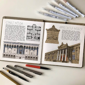 02-İstanbul-Arkeoloji-Müzeleri-Architecture-Sketchbook-Oğuzhan-Çengel-www-designstack-co