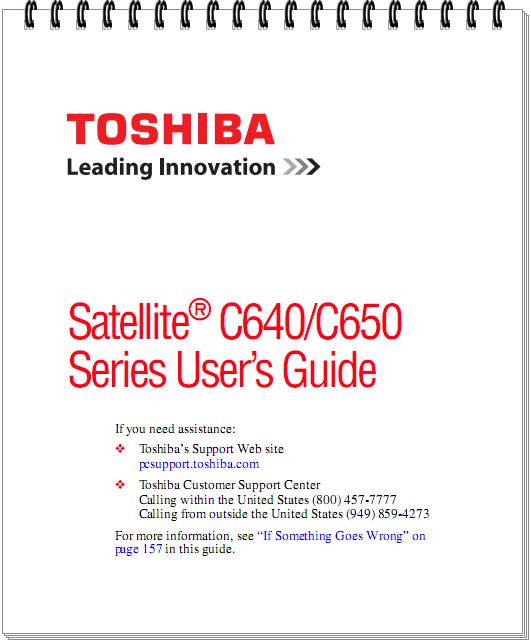 Here is Toshiba User Manual Guide Pdf for Satellite C640/ C650