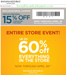 Free Printable Banana Republic Coupons