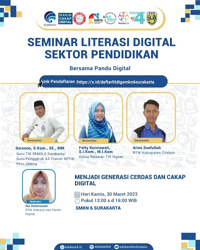 Seminar Literasi Digital Sektor Pendidikan Bersama Pandu Digital di SMKN 6 Surakarta