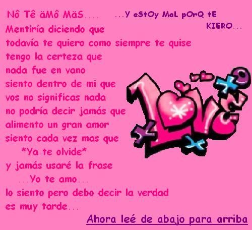 amor te amo amor te quiero. te