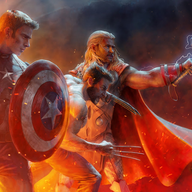 Captain America Wolverine Thor Wallpaper