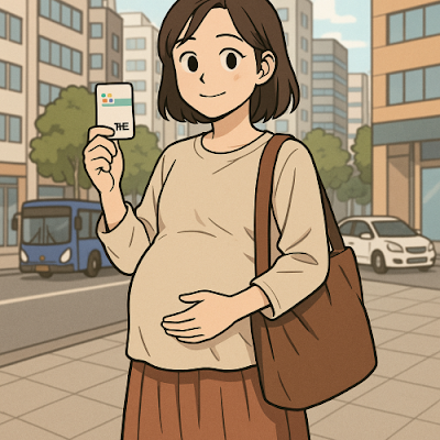 임산부가 교통카드 보여줌