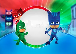 PJ Masks Free Printable Invitations, Labels or Cards.