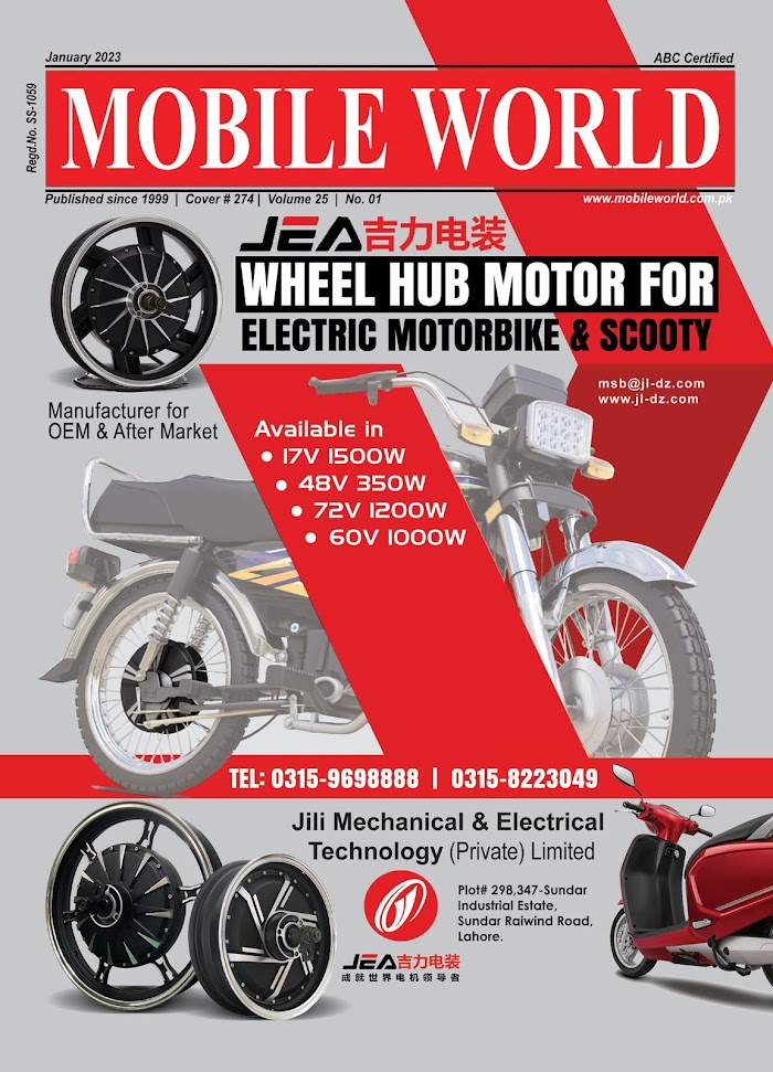 MOBILE WORLD Magazine  |  January 2023  |  JEA Wheel Hub Motor for Electric Motorbike & Scooty