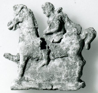 horseman, flat figurine, Ancient Rome, lead