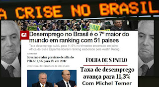 Resultado de imagem para taxas de desemprego no Brasil no governo temer