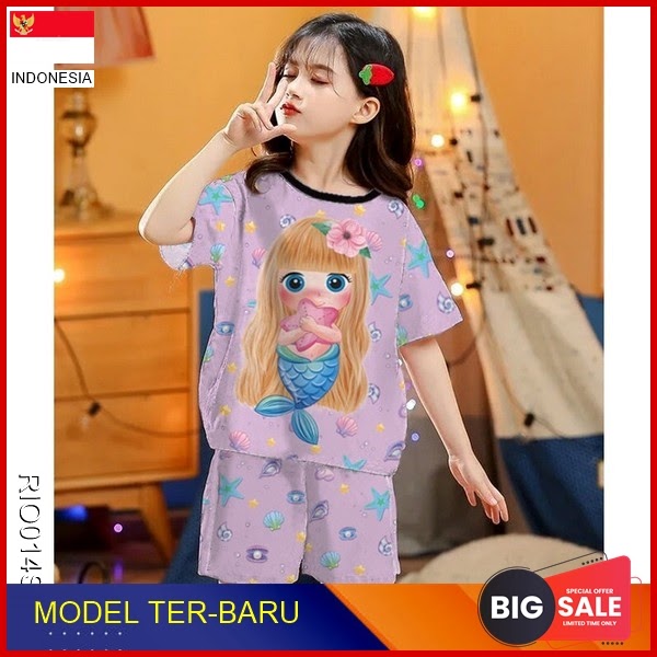 RIO014S127 Setelan Baju Playful Colour Wanita Anak Print BMGShop