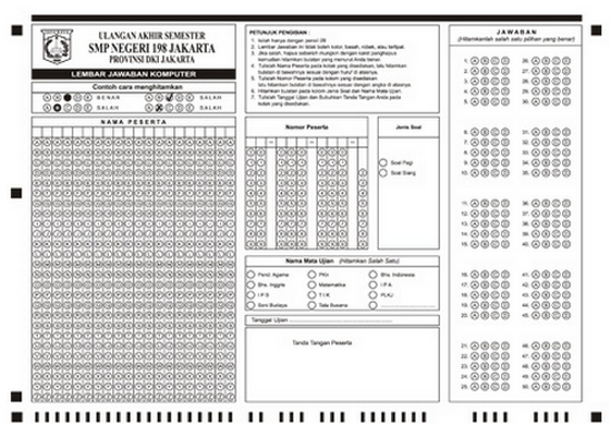 Contoh-contoh LJK SD,SMP,SMA Terbaru  Aak-share.com