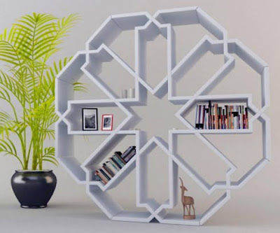  Contemporary Bookcase Shaped Like a Snowflake