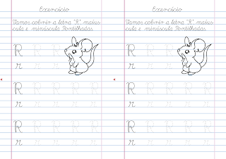 Atividade Letra R pontilhada duplo para imprimir