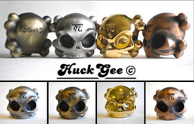 Fully Visual x Huck Gee Skullhead #1 Metal Figure - Antique Brass, Antique Silver, Gold, and Antique Copper Colorways