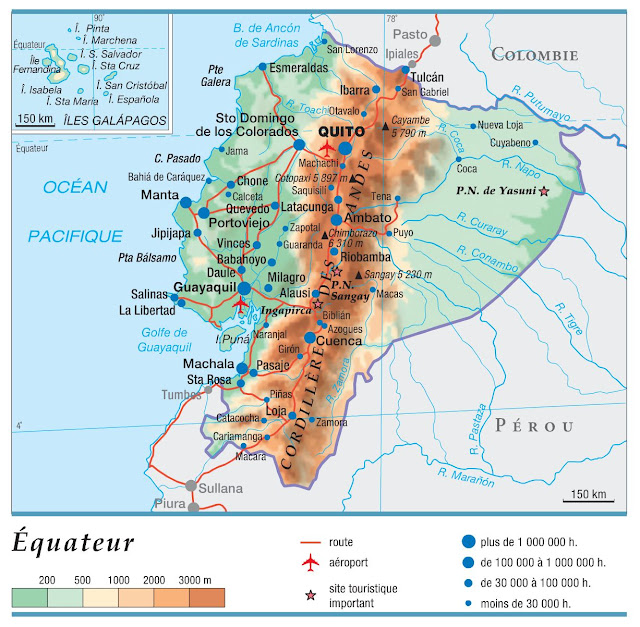 Carte simple de l'Equateur