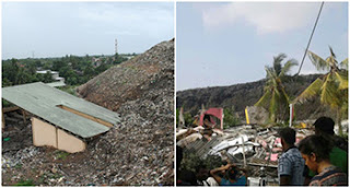  Garbage dump collapses -- 40 houses damaged ... 7 injured ... several people missing