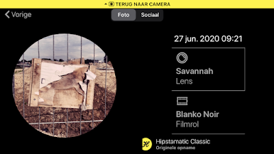 Schermafbeelding Hipstamatic-instellingen Savannah + Blanko Noir