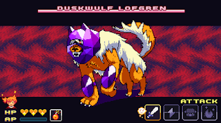 Mina faces off against Duskwulf Lofgren, an enemy that has hounded her every step in Crystal Story: Dawn of Dusk.