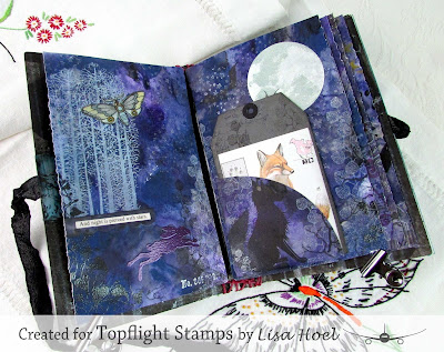 Lisa Hoel for Topflight Stamps - Night & Day journal #topflightstamps #creativejuicefreshsqueezed