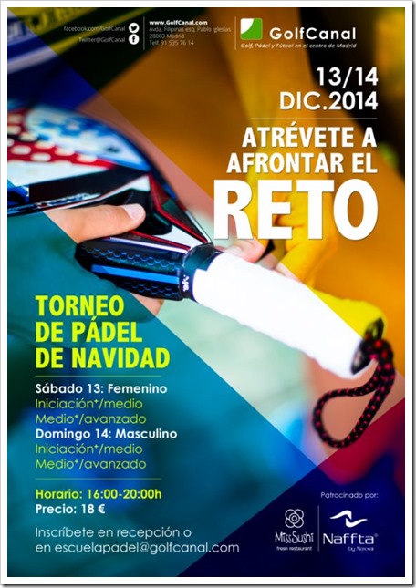 Torneo GolfCanal Open 13/14 Diciembre 2014. Atrévete a afrontar el RETO!