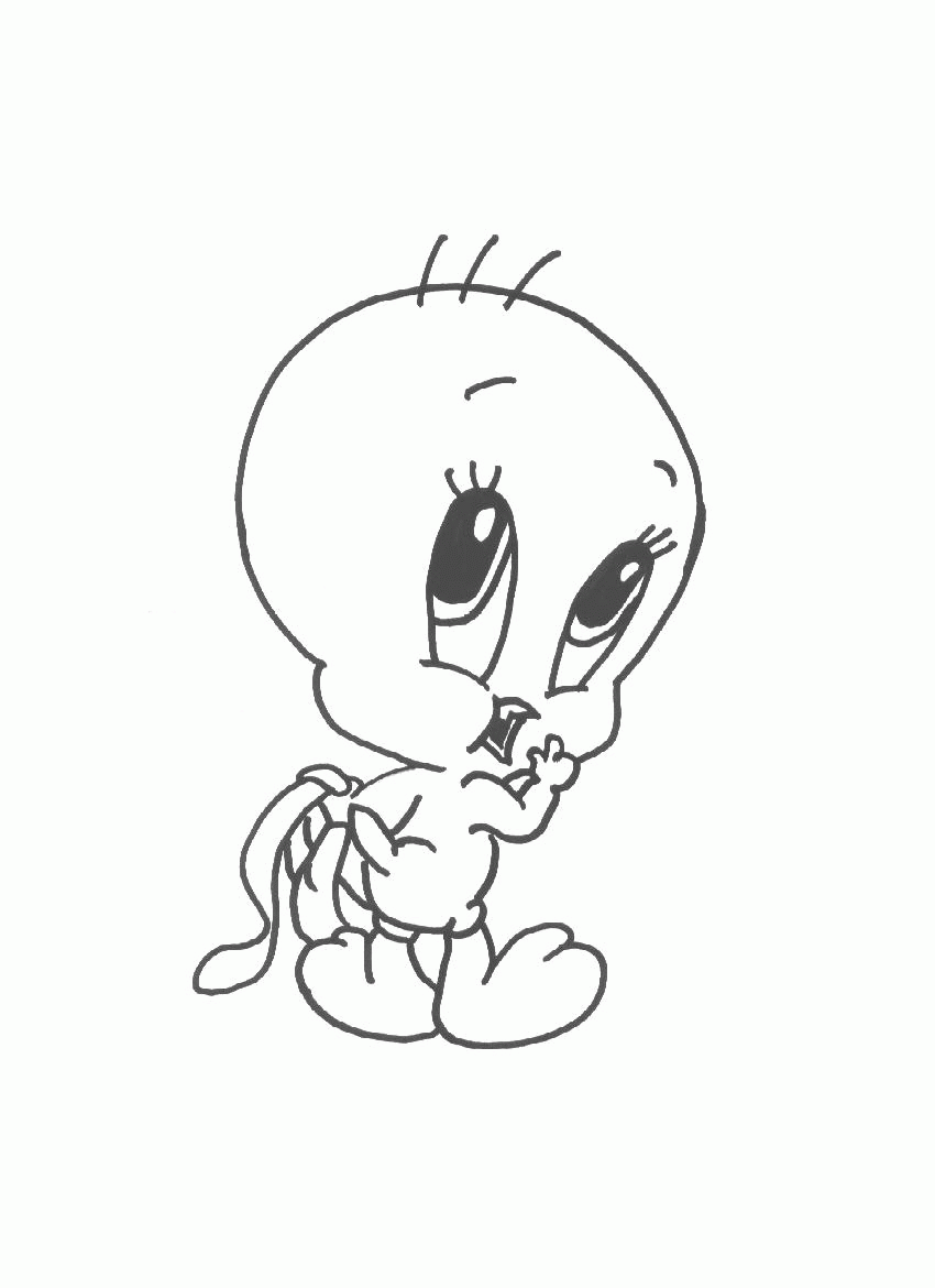 Baby Tweety Bird Disney Cartoon Character Coloring Pages