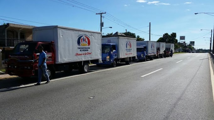 Convoy del Plan Social de la Presidencia parte hacia Puerto Plata con ayudas para afectados por lluvias