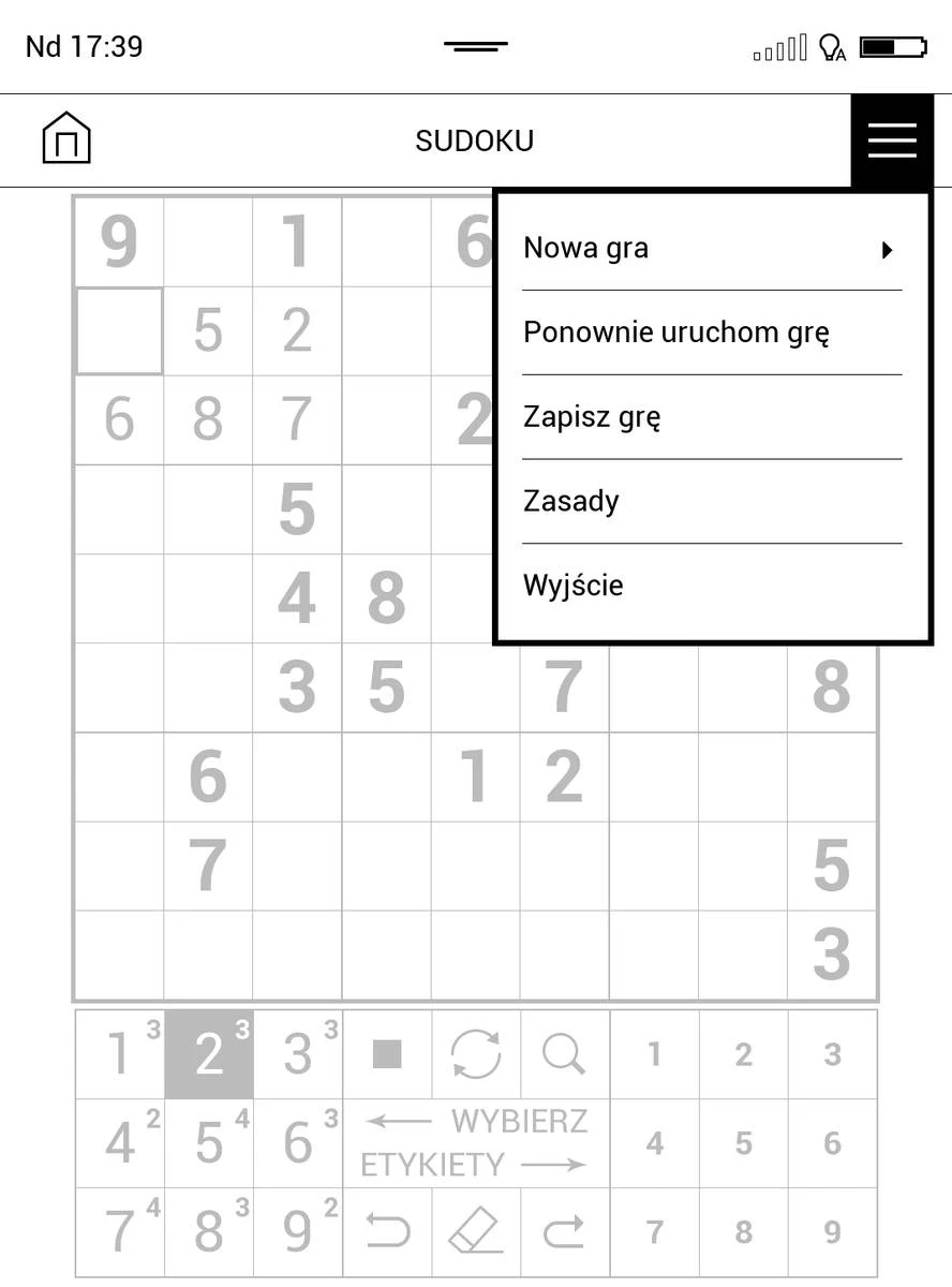 Sudoku na PocketBook Touch HD 3