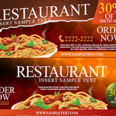 Restaurant 30% Off Banner CDR File Free