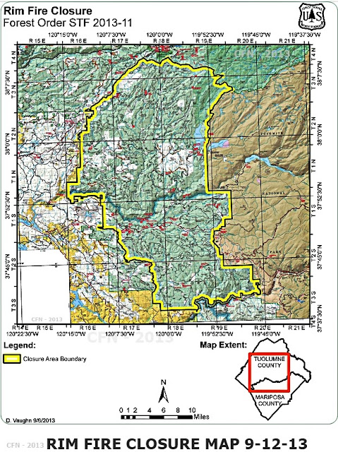 Rim Fire Closure Map Stanislaus National Forest 