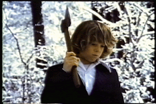 Leif Garrett with an ax