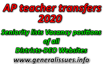 AP teacher transfers 2020 Seniority lists Vacancy positions of all Districts-DEO Websites