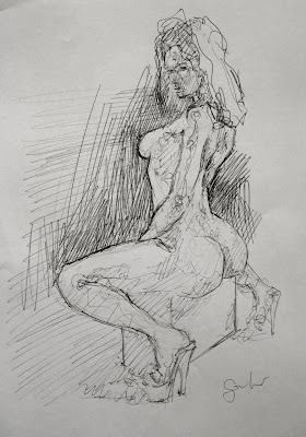 Gaito. Gabriel Vilanova. Erotic. Erotico. Lenceria. dibujo. boceto. boligrafo