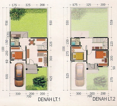 contoh denah rumah minimalis type 72/105