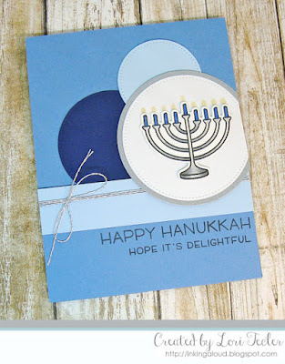 Happy Hanukkah card-designed by Lori Tecler/Inking Aloud-stamps from Lawn Fawn