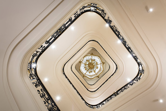 Architectural and sculptural staircase view Ritz Paris