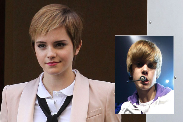 bieber hair template. Emma Watson#39;s Bieber hair: hot