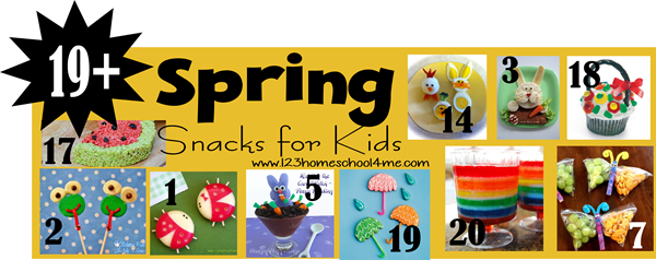 19+ Creative Spring Snacks for Kids  - healthy spring snacks, rainbow snacks, spring cookies, and more!