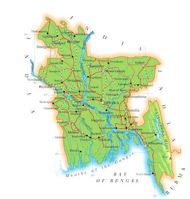 Carte de Bangladesh Région Province