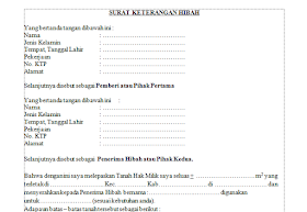 surat keteranfgan hibah