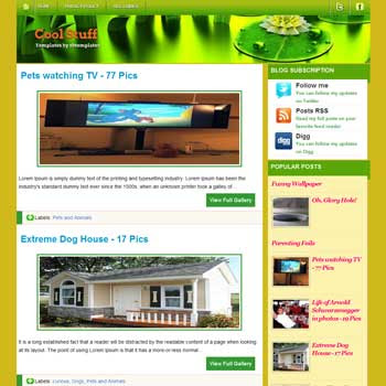 Cool Stuff blogger template. template blog 3 column