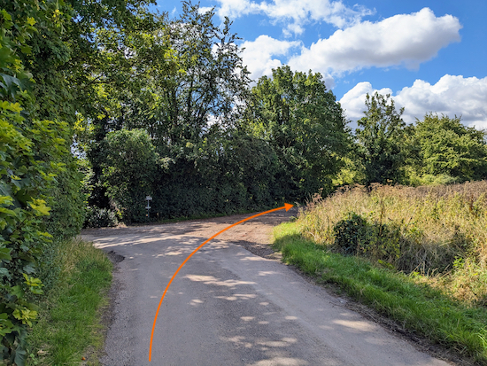 Turn right on Offley bridleway 34