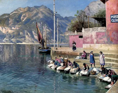 Washer Women,Torbole painting Peder Mork Monsted