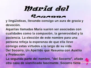 ▷ Significado del nombre Maria del Socorro