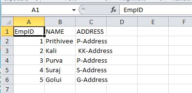 CSV File Data in Asp.net Core MVC