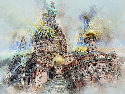 Pintura de uma catedral russa